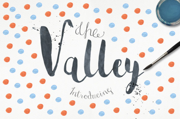 The Valley Font — Handwritten Style with Watercolor Graphics